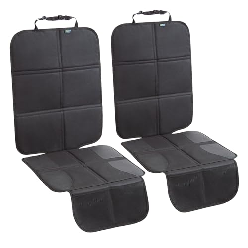 JOYSKY Car Seat Protector for Child Car Seat, 2 Pack Carseat Protectors for Under Child Seats with Thick Padding, Waterproof Fabric and Storage Pockets, Protection for Automotive Interior