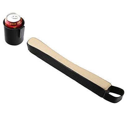 Supin 2 Prices Car Seat Gap Filler Pad PU Leather Console Side Pocket Organizer and one Cup for Cellphone Wallet Coin Key (Black+Beige) - color: Black+Beige