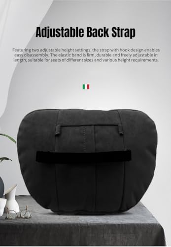 Car Neck Pillow, Luxury Fabrics Used in Supercars, Ergonomic Cervical Support with 2-Height Adjustable Strap, Breathable Soft Against the Skin, Universal Fit for Most Cars