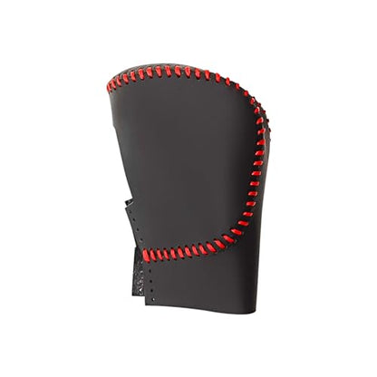 Compatible with DIY Genuine Black Leather Gear Shift Knob Cover Interior Accessories Protective Decoration for Honda CRV 2023 2024 2025 2026 Red Stitches