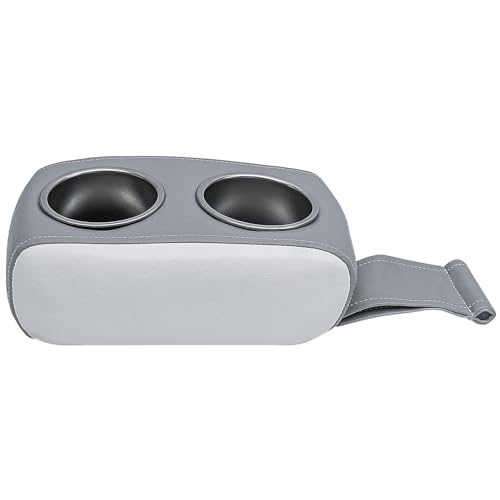 Boat Cup Holder Pontoon Cup Holder Double Drink Holder Portable Drink Bottle Holder Stainless Steel Universal Drinks Holder Beverage Holder for Boat Yacht RV Car (White and Gray) - color: White and Gray