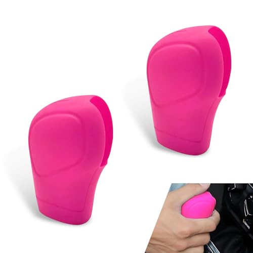 2 PCS Car Gear Shift Cover, Soft Silicone Anti-slip, Open Design, Universal for Most Cars, Trucks, SUVs (Pink)