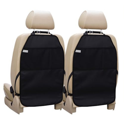 Viaviat Car Seat Protector Large Kick Mat 2 Pack Durable Water Resistant Auto Seat Back Covers with 2 Mesh Pockets Protection Against Dust Mud Scratches (Black, 2-Pack) - color: black