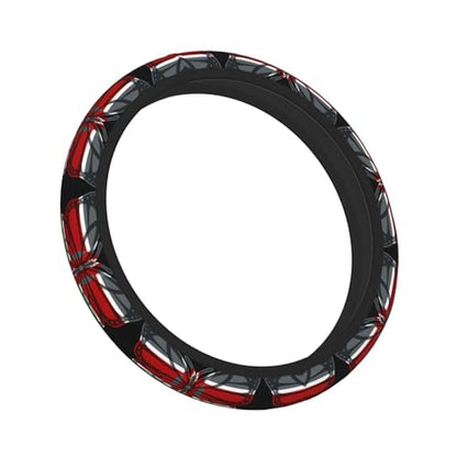 Butterfly Kenyan Flag Breathable Neoprene Steering Wheel Cover - Anti-Slip Floral Design Universal Fit for Cars/Trucks/Suvs (14.5"-15" Inch) - color: Butterfly Kenyan Flag