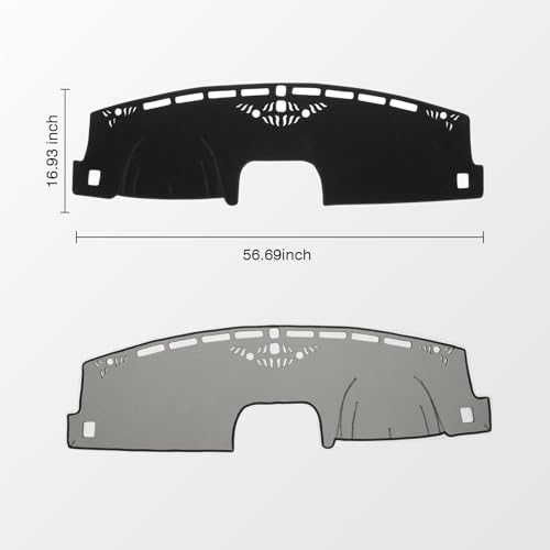 KUST Black Dash Cover for Ford Maverick 2022-2024 2025 2026 (Hybrid)(XL, XLT, Lariat) Polyester Dashboard Cover Non-Slip Center Interior Accessories for Maverick Sunshade No Glare - size: 56.69''×16.93''(Ford Maverick 22-present）