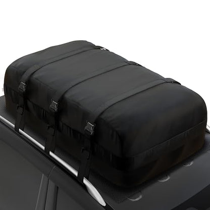 iBirdie Roof Rack Cargo Carrier 22.6 Cubic Feet, Soft-Shell Rooftop Cargo Box, Waterproof Heavy Duty 1200D for Car with/Without Roof Rack, Includes Anti-Slip Mat, Door Hooks, 46x34x25 inches - size: 46"x34"x25" 22.6 Cubic feet