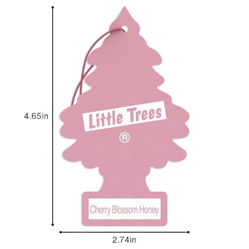 LITTLE TREES Car Air Freshener | Hanging Tree Provides Long Lasting Scent for Auto and Home | 24 Air Fresheners |Cherry Blossom - size: 4 Count (Pack of 6)