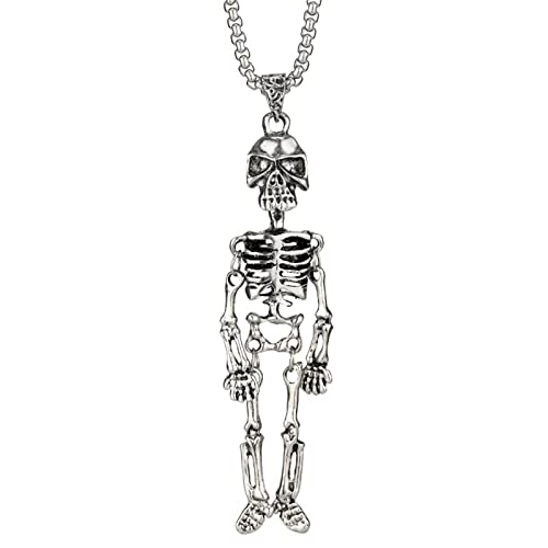 Sugar Skull Car Accessories Skeleton Car Mirror Charm, Swinging Skull Hanging Ornament Rear View Mirror Accessories Halloween Decoration, Cool Small Gifts for Men/Women - color: Skull-movable Joints