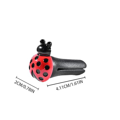 6-Pack Ladybug Car Vent Clips, Cute Insect-Shaped Dashboard Vent Decorations, Car Interior Accessories for Cars, Trucks & SUVs (Black, Unscented)