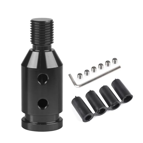 Universal Gear Shift Knob Adapter 12x1.25,Aluminum Alloy Shifter Knob Adapter,Gear Shift Adapter for Non-Threaded Manual Shifters M12x1.25(Black) - color: M12x1.25(Black)