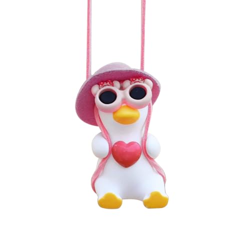 Swinging Duck Car Hanging Accessories, Car Rear View Mirror Charm, Cute Auto Mirror Pendant Present, Auto Interior Decoration Accessories for Cars, Office, Home (Duck) - size: Duck