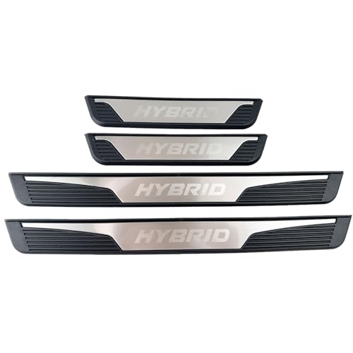 Door Sill Protectors Trims for Car Hybrid Accessories, Stainless Steel Cover Guard Sills Protector Door Scuff Plate Anti-Scratch Welcome Pedal Protect (Sliver, Width 1.97") - color: Sliver