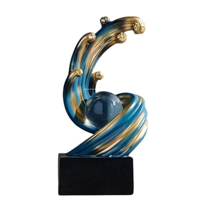 AWNR Blue Abstract Art Statue, Sculptures Home Decor for Shelf, Living Room, Table Top, Dining Table Centerpiece, Office, Men's Room, Entryway (Abstract A) - style: Abstract A