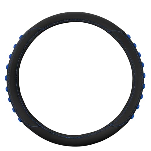 Motor Trend FlexGrip Blue Steering Wheel Cover for Cars – Standard 15 inch Car Steering Wheel Cover, Steering Wheel Protector for Auto Truck Van SUV - color: Blue Grip, size: Fits 14.5 - 15" SW