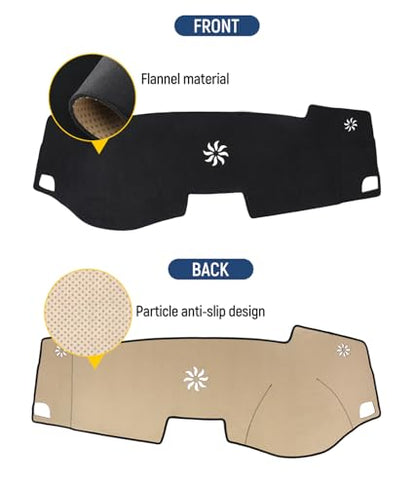 BIBLOZ Dash Cover for Toyota Sienna 2011-2014 Accessories Black Flannel Dashboard Cover Mat Car Dashboard UV Sun Protection - size: 2011-2014 Sienna