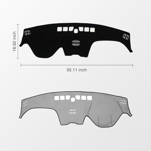 KUST Black Dash Cover for Hyundai Santa Fe 2019 2020 2021 2022 2023 Left Hand Driving Dashboard Cover Polyester Non-Slip Interior Accessories for Santa Fe Sunshade Windshield No Glare - size: Santa Fe 19-23(black)