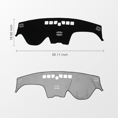 KUST Black Dash Cover for Hyundai Santa Fe 2019 2020 2021 2022 2023 Left Hand Driving Dashboard Cover Polyester Non-Slip Interior Accessories for Santa Fe Sunshade Windshield No Glare - size: Santa Fe 19-23(black)