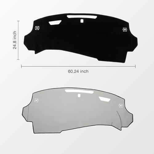 KUST Black Dash Cover for Chevy Equinox EV 2024 2025 2026 Polyester Dashboard Cover Left Hand Drving Dash Carpet Non-Slip Interior Accessories for Equinox Custom Fit Dash Mat - size: For Equinox EV 24-26