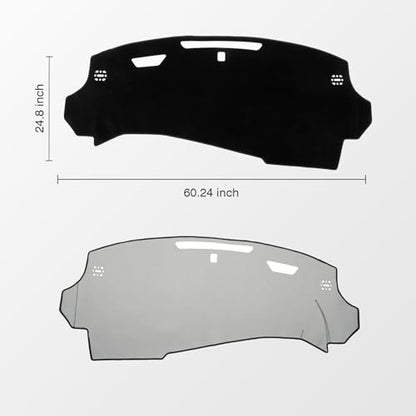KUST Black Dash Cover for Chevy Equinox EV 2024 2025 2026 Polyester Dashboard Cover Left Hand Drving Dash Carpet Non-Slip Interior Accessories for Equinox Custom Fit Dash Mat - size: For Equinox EV 24-26