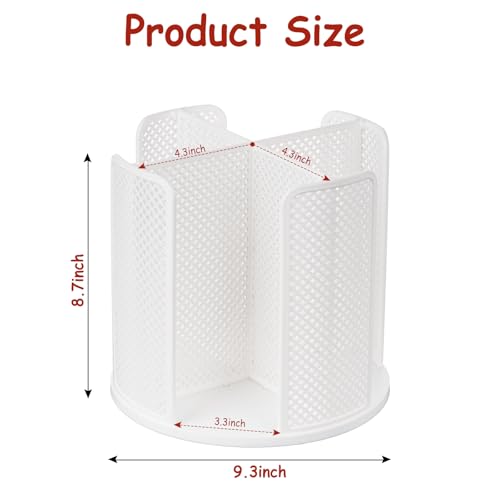 Rotating Cup Dispenser, Coffee Cup Holder with 4 Compartments, Disposable Paper Cup Organizer Fits 5 to 16 oz Cups for Kitchen Cabinets, Detachable Plastic Cup Stand & Lid Holder, White - color: White