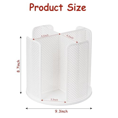 Rotating Cup Dispenser, Coffee Cup Holder with 4 Compartments, Disposable Paper Cup Organizer Fits 5 to 16 oz Cups for Kitchen Cabinets, Detachable Plastic Cup Stand & Lid Holder, White - color: White
