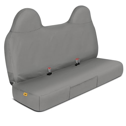Cat® Custom Fit Front Bench Seat Cover for Ford F250 / F350 / F450 / F550 (1999-2007) - Durable Oxford Gray Truck Seat Cover with Utility Pockets, Ford F250 Super Duty Interior Cover - color: Gray