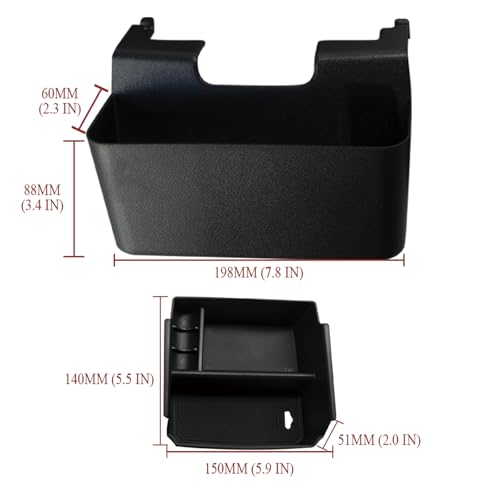 4PCS Center Console Organizer for Jeep Wrangler 2011-2018 JK JKU 2/4 Door, Gear Shift Console Side Tray Organizer, Passenger Side Co-Pilot Organizer, Hanging Armrest Storage Box