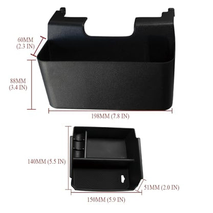 4PCS Center Console Organizer for Jeep Wrangler 2011-2018 JK JKU 2/4 Door, Gear Shift Console Side Tray Organizer, Passenger Side Co-Pilot Organizer, Hanging Armrest Storage Box