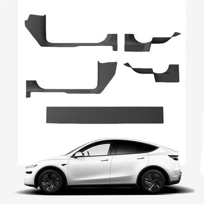 Door Entry Threshold Strip 2nd Row Seat Lower Protector for Tesla Model Y Juniper 2025 2026 Front & Rear 5PCS Door Sill Protective Cover Anti-dust Black