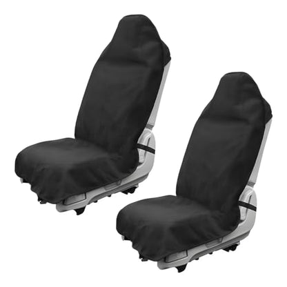 DXNQ 2PCS Car Towel Seat Cover, Waterproof Sweating Non-Slip Premium Soft Towel Carseat Protector, Universal Machine Washable Car Truck SUV Front Seat Cover for Gym Workout Beach Hiking (Black) - color: Black, 2pcs, Front