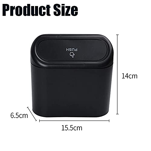 Car Trash can, mini Trunk Push Hanging Portable car Trash can with 2 Automatic Hooks and Disposable Trash Bags, Suitable for car, Home, Office - size: Car Trash Can with 2 Hooks and Trash Bags