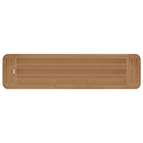 Motor Trend Heavy Duty Rear Back Seat Floor Mats 2nd or 3rd Row Floor Mat for Car, SUV & Van - All Weather SUV Beige Runner Rubber Mat - Floor Runner Back Row Floor Mat Interior Accessories 57x15 - color: Beige, size: StreamLine (57" x 15")