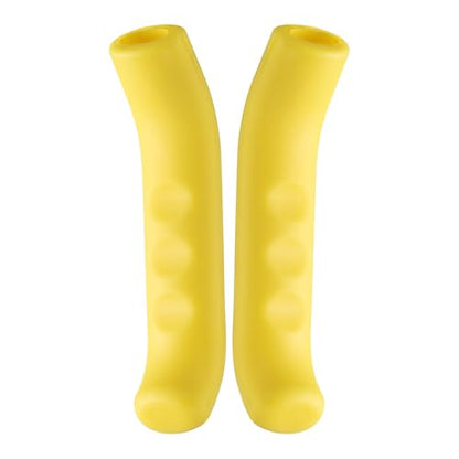 HARFINGTON 1 Pair Bike Brake Lever Cover Silicone Brake Lever Grip Protector Anti-Slip Brake Handle Protection Covers Sleeve for Mountain Road Bike Cycling, Yellow - color: Yellow