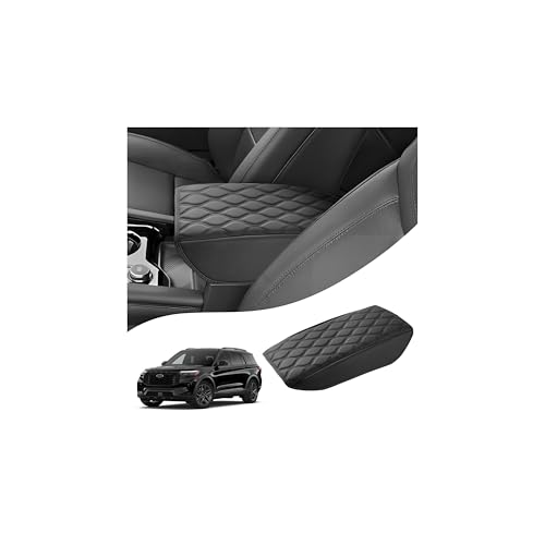Autorder Center Console Cover for 2020-2026 Ford Explorer Accessories Leather Armrest Cushion Cover Anti-Scratch Middle Console Pad for Cat Dog Pet - size: 2020-2026 Ford Explorer