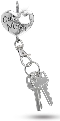 Women’s Bag Charm Key Finder, Car Keychain Hook, Cute Purse Organizer & Tote Bag Accessories, Gifts for Mom - Original - color: Cat Mom