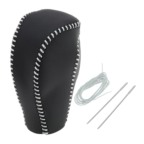 Motoforti Anti-Slip Gear Shift Knob Cover Car Stick Shifting Handle Protector for Mazda CX-5 2017-2022 Black Grey Faux Leather