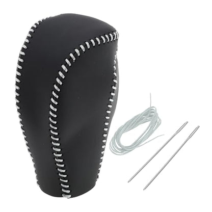 Motoforti Anti-Slip Gear Shift Knob Cover Car Stick Shifting Handle Protector for Mazda CX-5 2017-2022 Black Grey Faux Leather