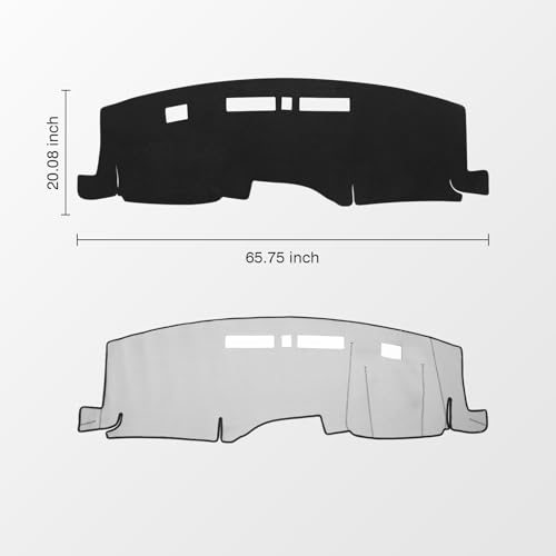 KUST Black Dash Cover for Chevy Chevrolet Silverado/GMC Sierra 1500 2022-2025 2026 & Silverado/Sierra 2500HD 3500HD 2024-2026 (Not for Denali Version) (Only fits 13.4-inch Touch Screen) - size: Silverado 22-26(Black)