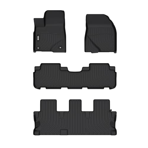 VIWIK Floor Mats Compatible for 2014-2019 Highlander, Car Mats All Weather Protection Custom Floor Liners Full Set Include Front, Rear and Third Row, Automotive Floor Mats TPE Black - style: Fit for 2014-2019 Toyota Highlander 7/8 Seat