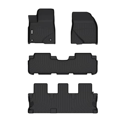 VIWIK Floor Mats Compatible for 2014-2019 Highlander, Car Mats All Weather Protection Custom Floor Liners Full Set Include Front, Rear and Third Row, Automotive Floor Mats TPE Black - style: Fit for 2014-2019 Toyota Highlander 7/8 Seat