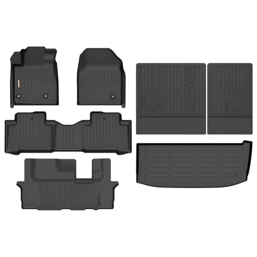 Binmotor-Floor Mats with Cargo Liner Set for Honda Pilot 2009-2015, All Weather Car Floor Mats Cargo Trunk Mat for Honda Pilot Accessories Liners - style: 3) Car Mats for Honda Pilot (2009-2015)