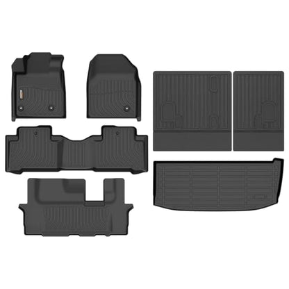 Binmotor-Floor Mats with Cargo Liner Set for Honda Pilot 2009-2015, All Weather Car Floor Mats Cargo Trunk Mat for Honda Pilot Accessories Liners - style: 3) Car Mats for Honda Pilot (2009-2015)