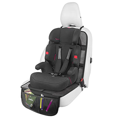 Car Seat Protector with Thickest Padding,Waterproof 600D with Storage Pockets,Non-Slip Pets Fabric Child Baby Cover Leather Reinforced Vehicle Seat 1 Pack (Black) - color: Black