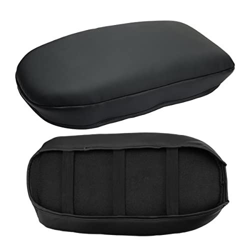 INTGET Center Console Armrest Cover for Toyota RAV4 Accessories 2025 2024 2023 2022 2021 2020 2019 Leather Middle Console Lid Cover Arm Rest Covering Car(Black with Cushion Flat) - color: black with cushion flat
