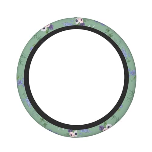 Sage Green Floral Plant Car Steering Wheel Cover - color: Sage Green Floral Plant