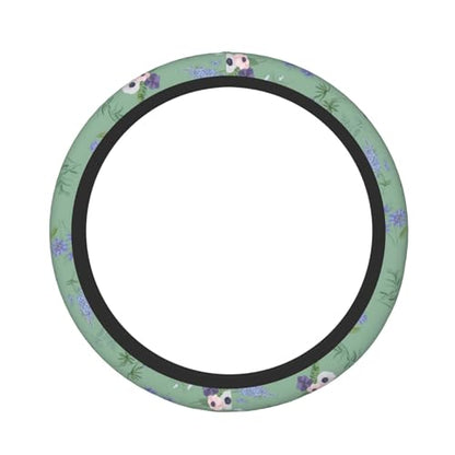 Sage Green Floral Plant Car Steering Wheel Cover - color: Sage Green Floral Plant