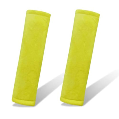 2PCS Car Seat Belt Pads Cover - Soft Fluff Car Seat Belt Shoulder Strap Cover Harness Pad Protect Your Neck - Universal Comfortable Seatbelt Strap Cushion for Most Cars & Backpacks (Yellow) - color: Yellow