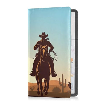 linqin Car Registration and Insurance Card Holder, Western Cowboys Glove Box Organizer Card Document Wallet - color: Western Cowboys
