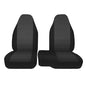 2Pcs 60/40 Cloth High Back Bench Seat Cover Fit for Ford Ranger XLT Front 1998 1999 2000 2001 2002 2003 Without Console Cover Black