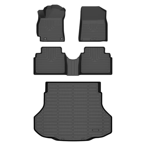 HAFIDI® Floor Mats & Cargo Liner Set Fit for 2021-2026 Hyundai Elantra & Elantra N (Not for Hybrird) All Weather TPE Anti-Slip Car Full Set Floor Liners Custom Accessories - Black - style: 20) For Elantra 2021-2025 Full Set